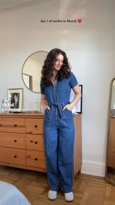 cutest denim jumpsuit! ❤️ 