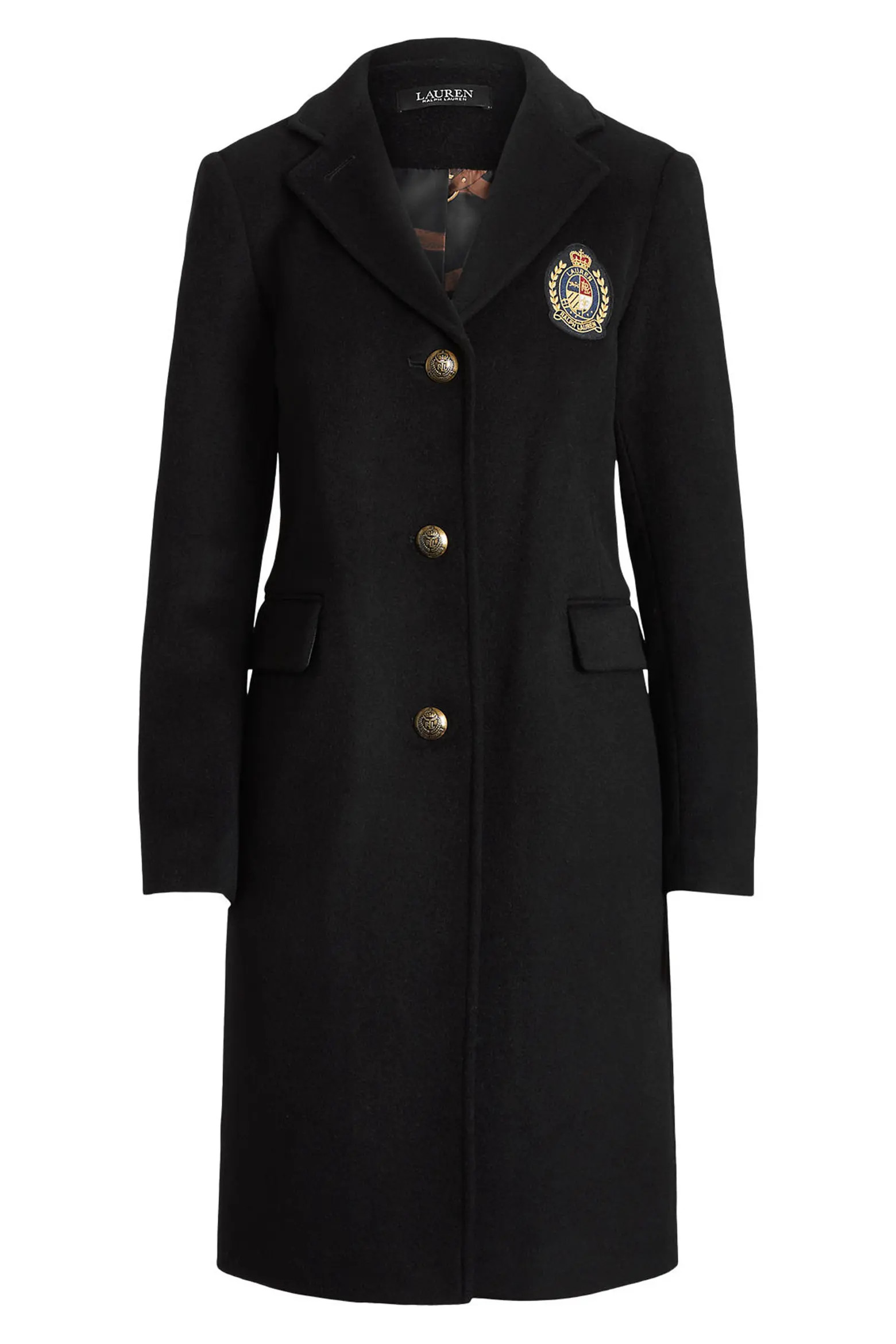 Crest Patch Wool Blend Reefer Coat (Women) | Nordstrom | Nordstrom