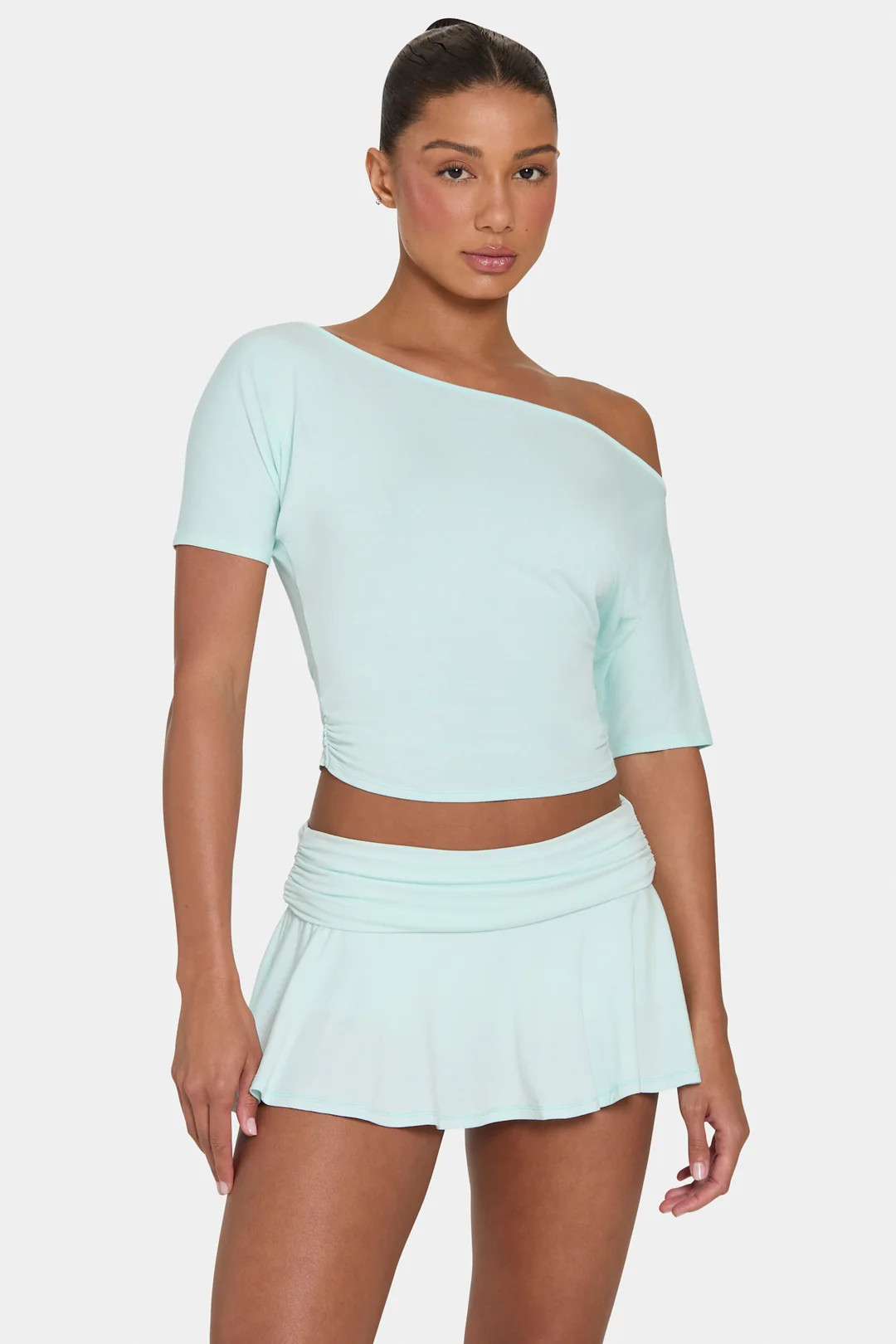 ButterCloud\u2122 Slouchy Off-Shoulder Top in Peppermint | Oh Polly