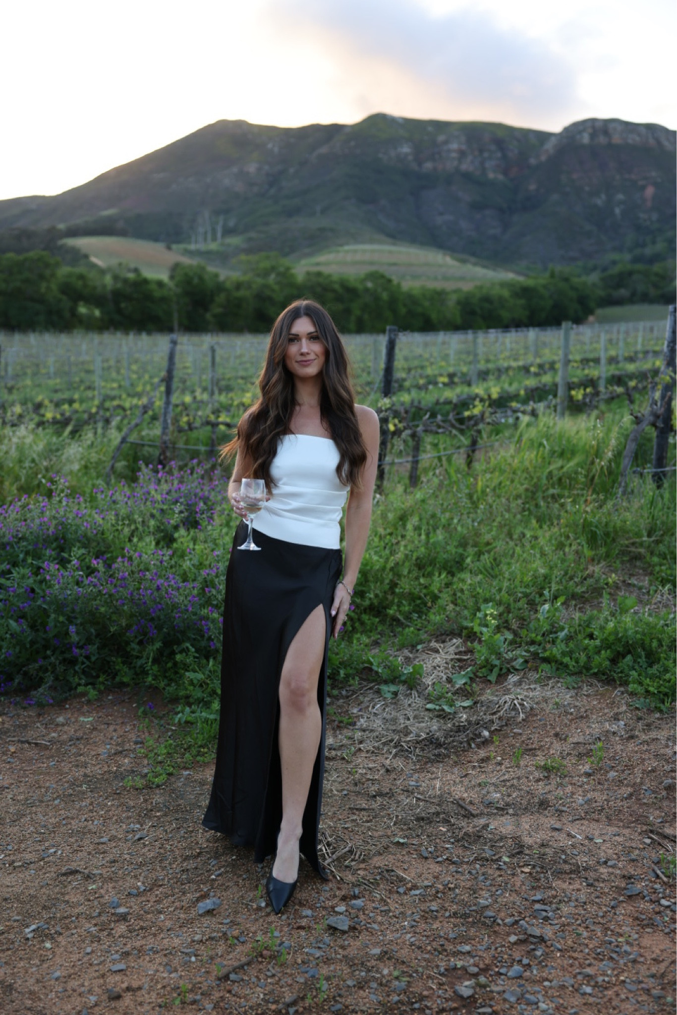 Black and white strapless maxi dress, size S


#LTKWedding