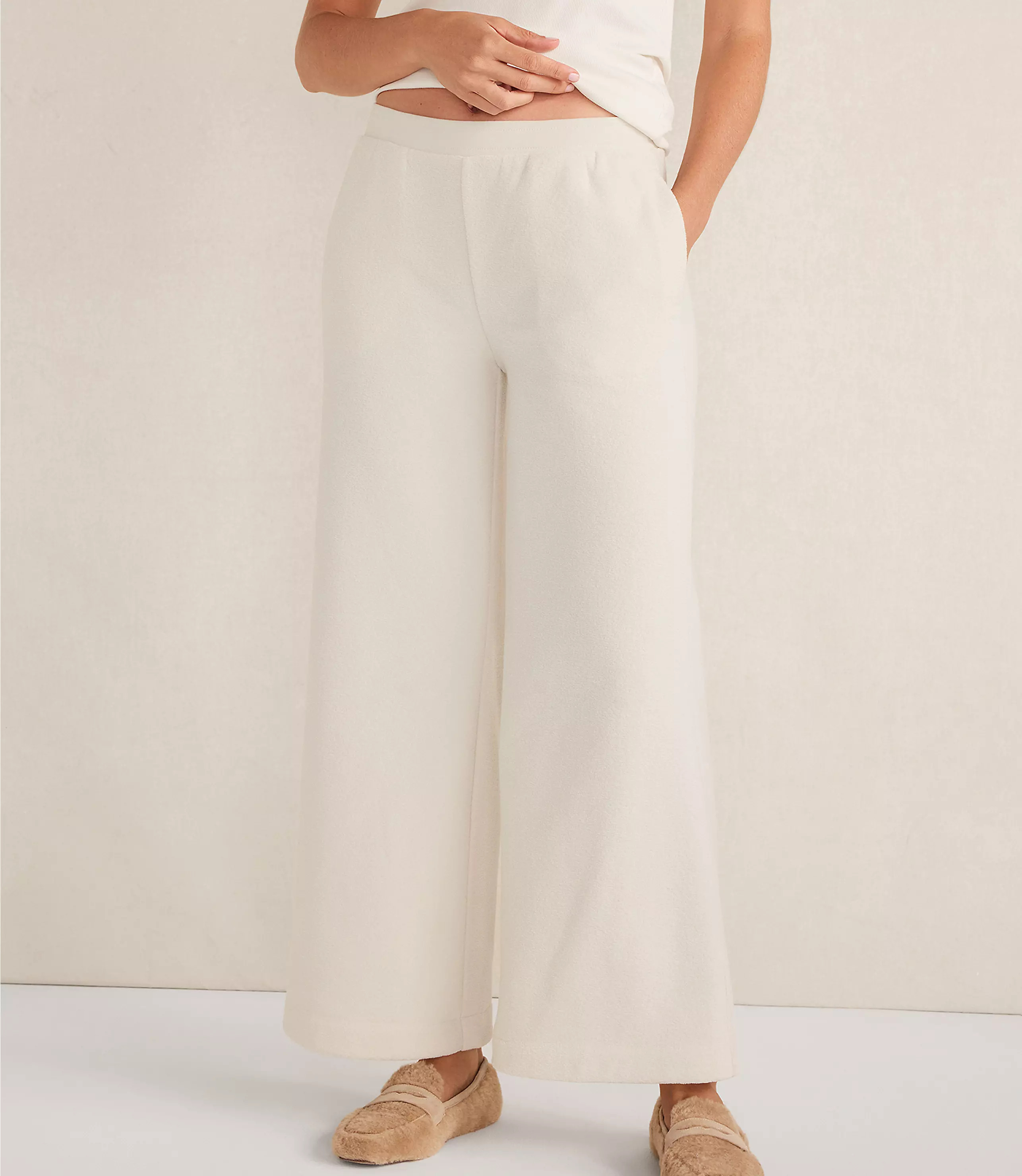 Haven Well Within Brushed Terry Wide Leg Pants | LOFT
