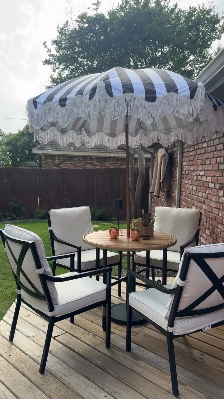 This is definitely my theme song for today 😅

Our backyard has been a project that’s been on the back burner. A ton of work has been done but to be honest it was mainly clean up from the previous owners. We have cleaned up flower beds and placed the girls’ playset in the yard. However, the deck is a little awkward and small but I found some really budget friendly finds to at least sit outside and enjoy dinner from time to time. 

#interiordesign #homeimprovement #patio #outdoorfurniture

#LTKHome