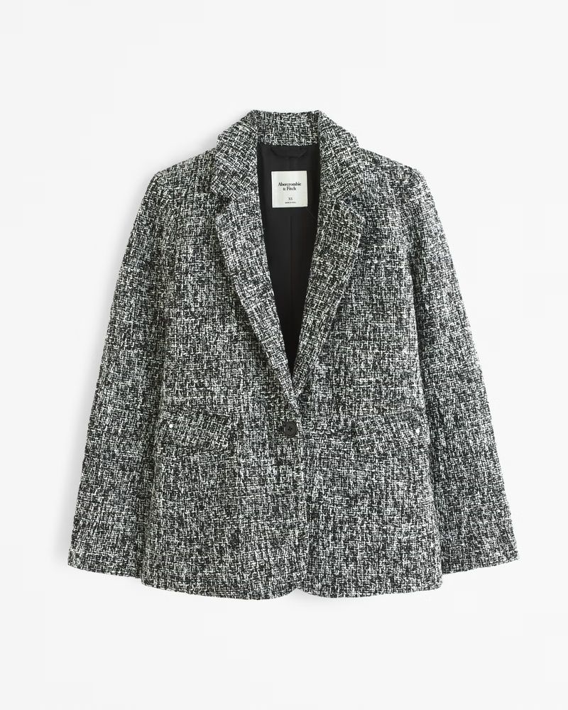 Women's Classic Tweed Blazer | Women's Coats & Jackets | Abercrombie.com | Abercrombie & Fitch (US)