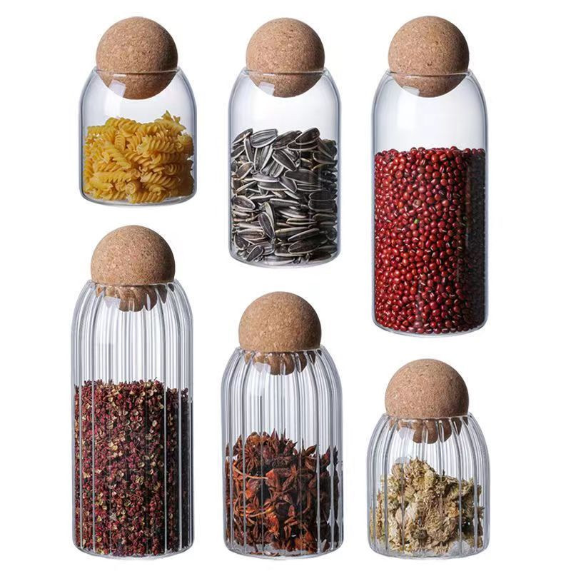 3pcs Glass Storage Containers With Airtight Seal Wood Cork Ball Lids, Apothecary Jars With Lids, ... | Temu Affiliate Program