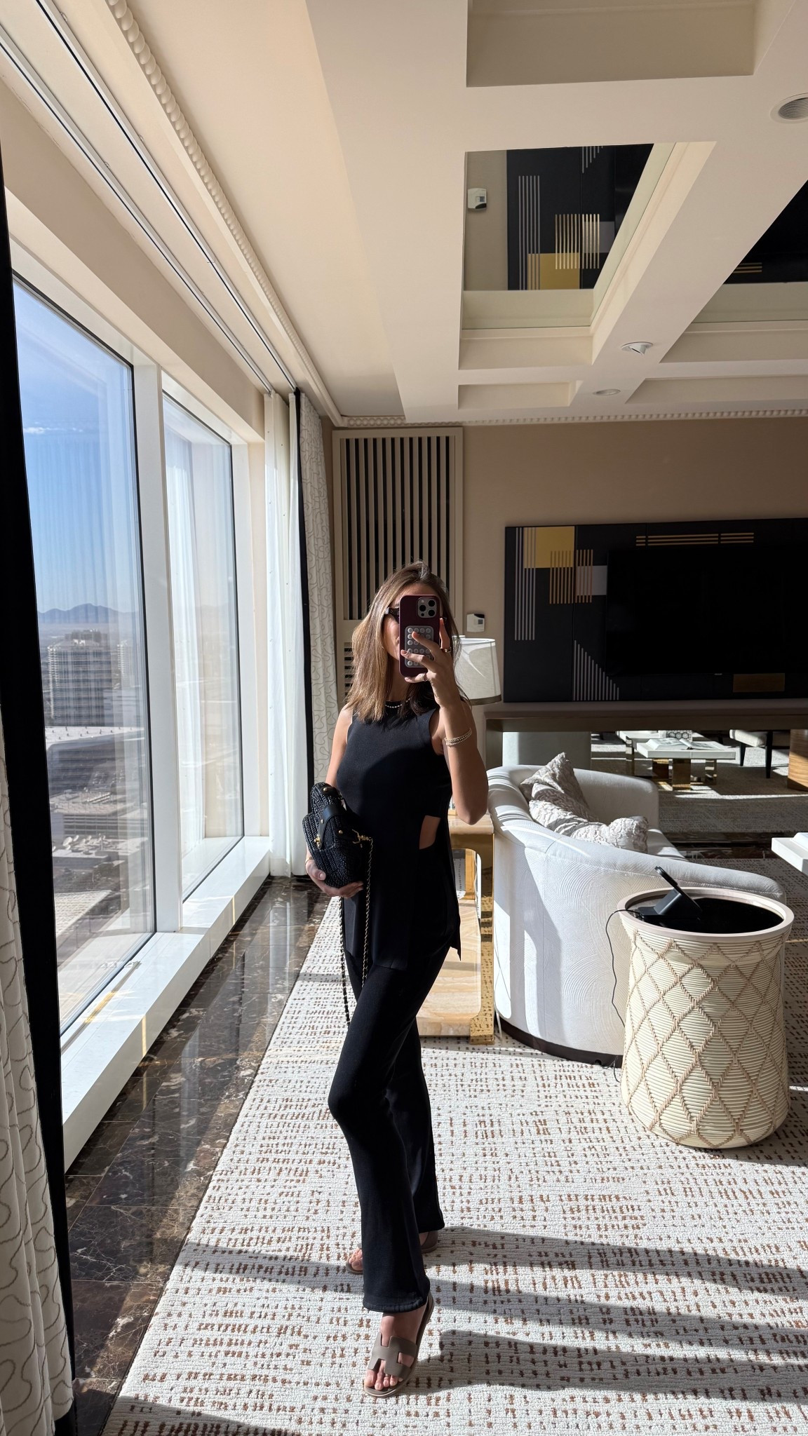 Sam Miller set
Hermes flats 
Chanel bag 

#LTKSeasonal #LTKItBag #LTKWorkwear