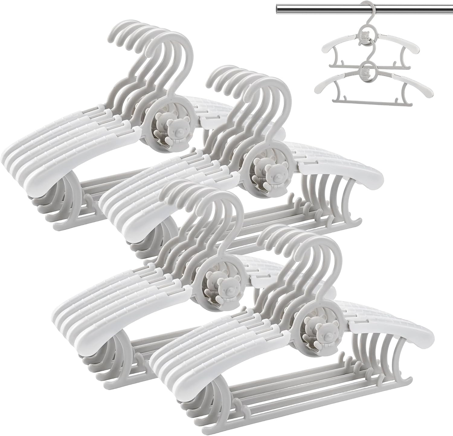 Baby Nursery Closet Hangers, Ultra Thin Non-Slip and Extendable Laundry Infant Pant Hanger for Newborn Clothes - 20pcs Grey Gift - Adjustable Children Coat Hanger for Girl Boy Toddler Kids Child | Amazon (US)
