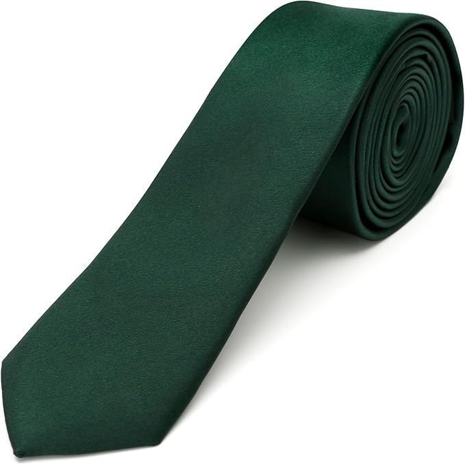 Landisun Black Tie Men Women Solid Skinny Ties Slim Ties Satin Tie | Amazon (US)