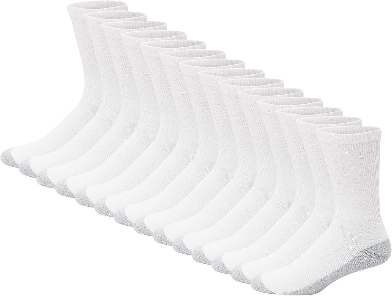 Hanes Men's Double Tough Socks, Crew and Ankle Moisturing Wicking Socks, Black & White, Multi-Pac... | Amazon (US)