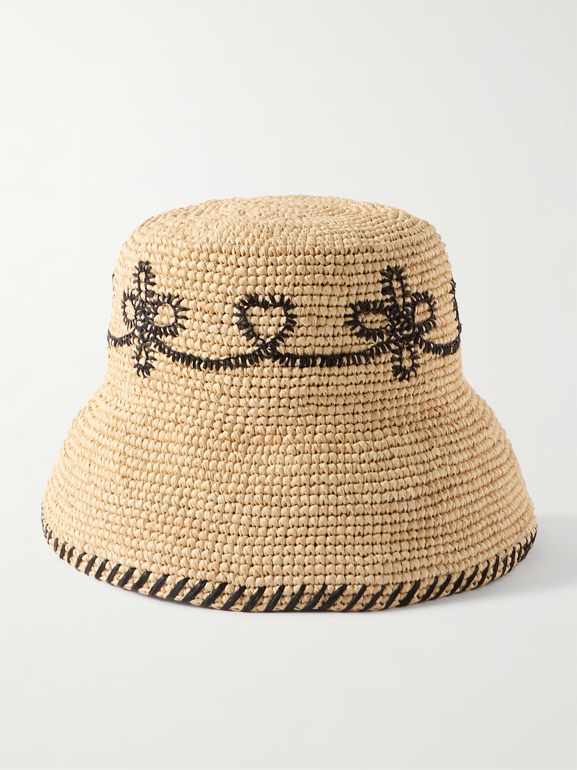 Whipstitched raffia bucket hat | NET-A-PORTER (US)