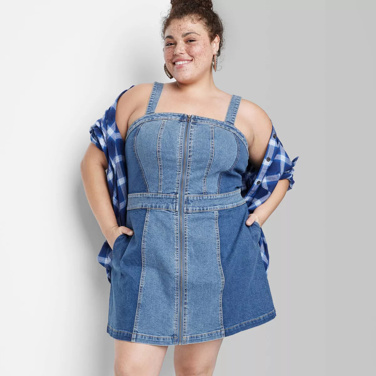 Women's Denim Mini Pinafore - Wild Fable™ | Target