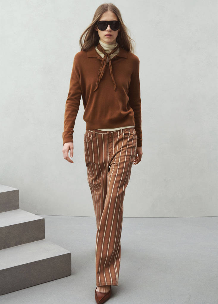 Straight striped jeans medium brown - Woman - 6 - MANGO | Mango (US/MX/AU)