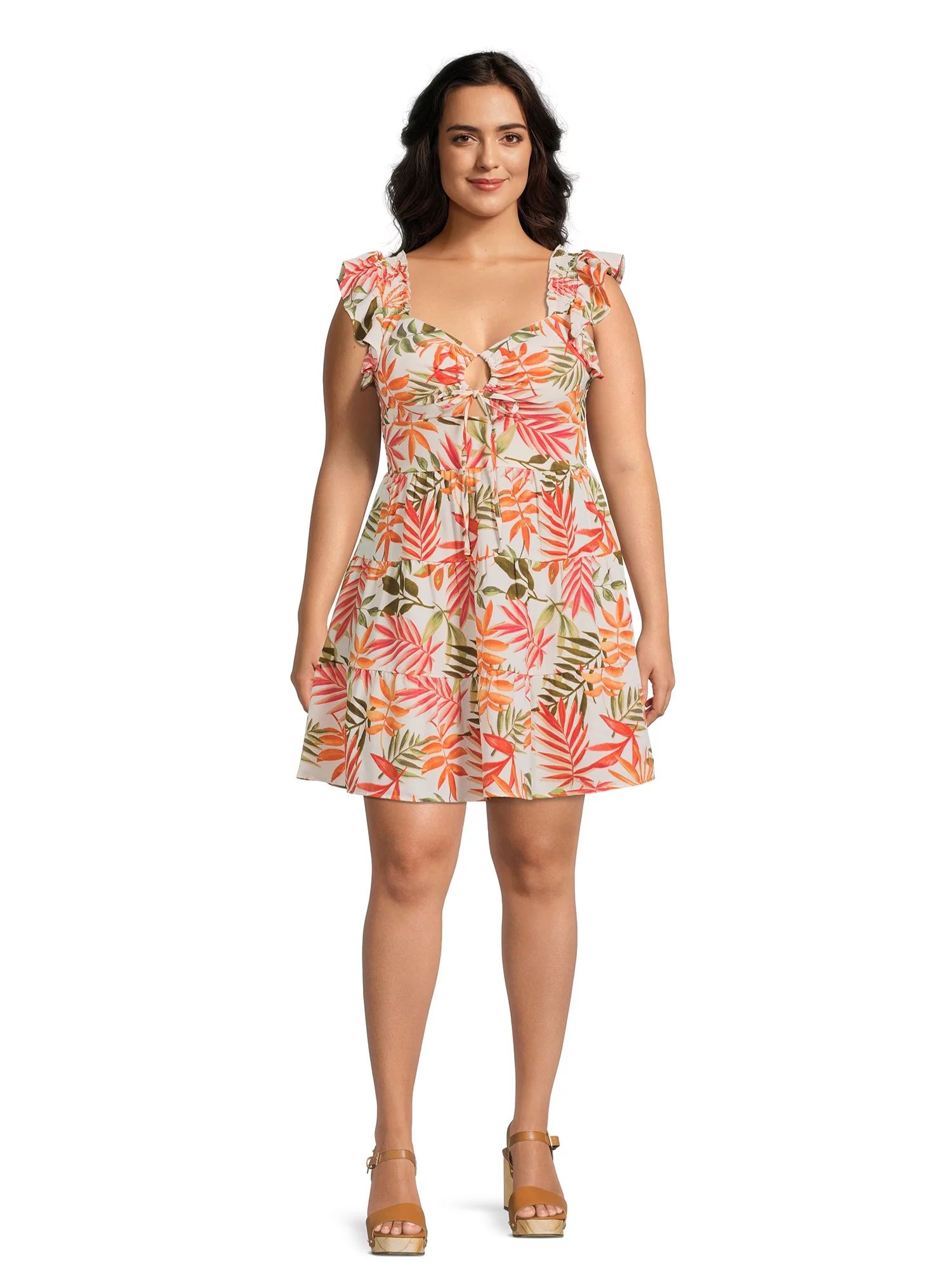 Madden NYC Juniors Plus Size Woven Cutout Dress, Sizes 1X-4X | Walmart (US)