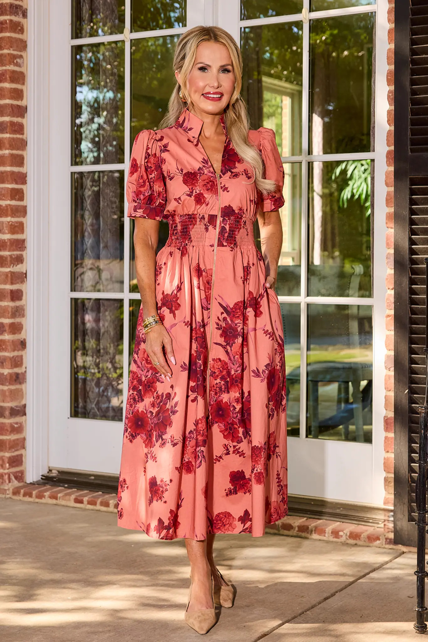 Stephanie Rose Floral Zip Up Midi Dress | Avara
