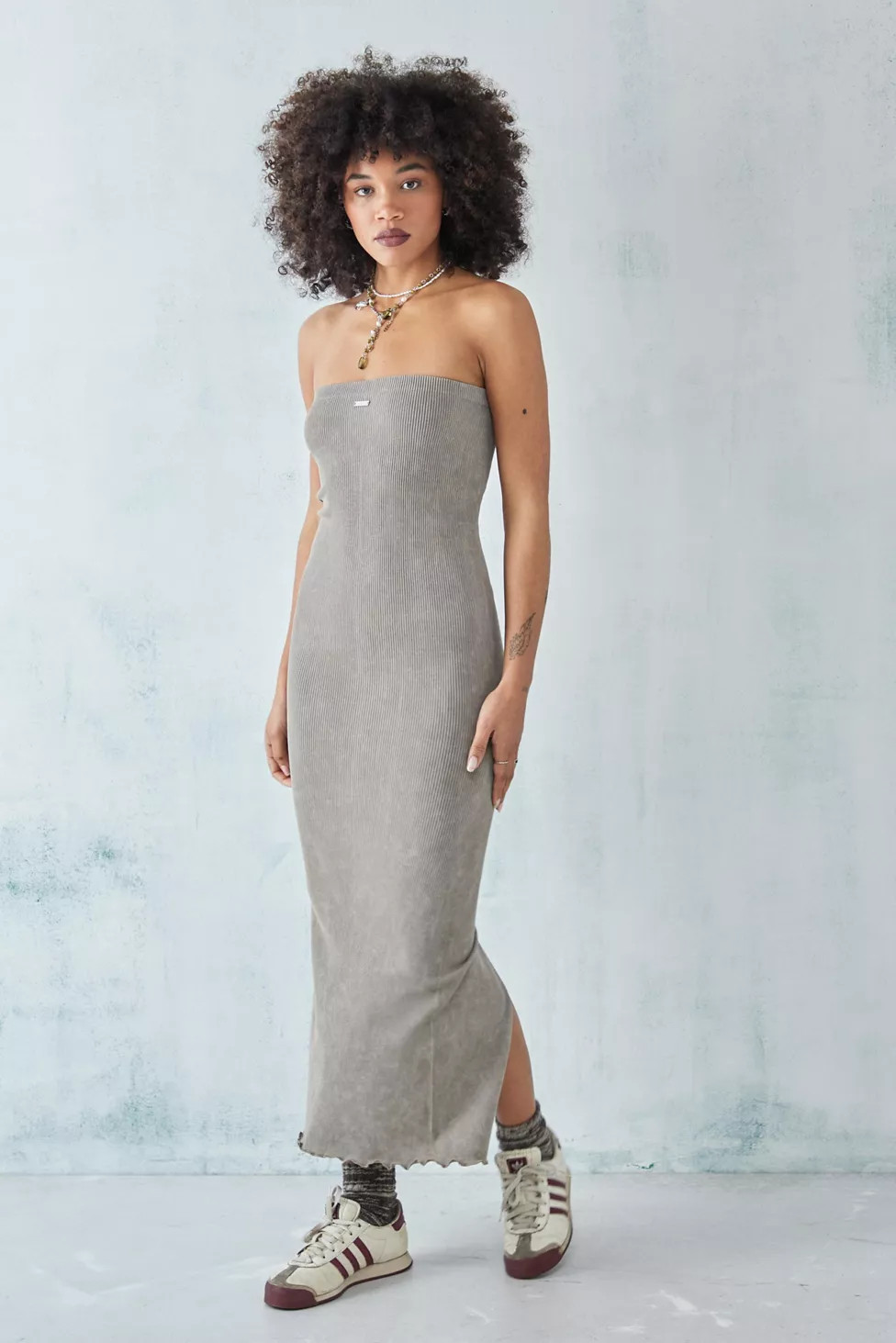 BDG Acid Washed Bandeau Midi Dress | Urban Outfitters (US and RoW)