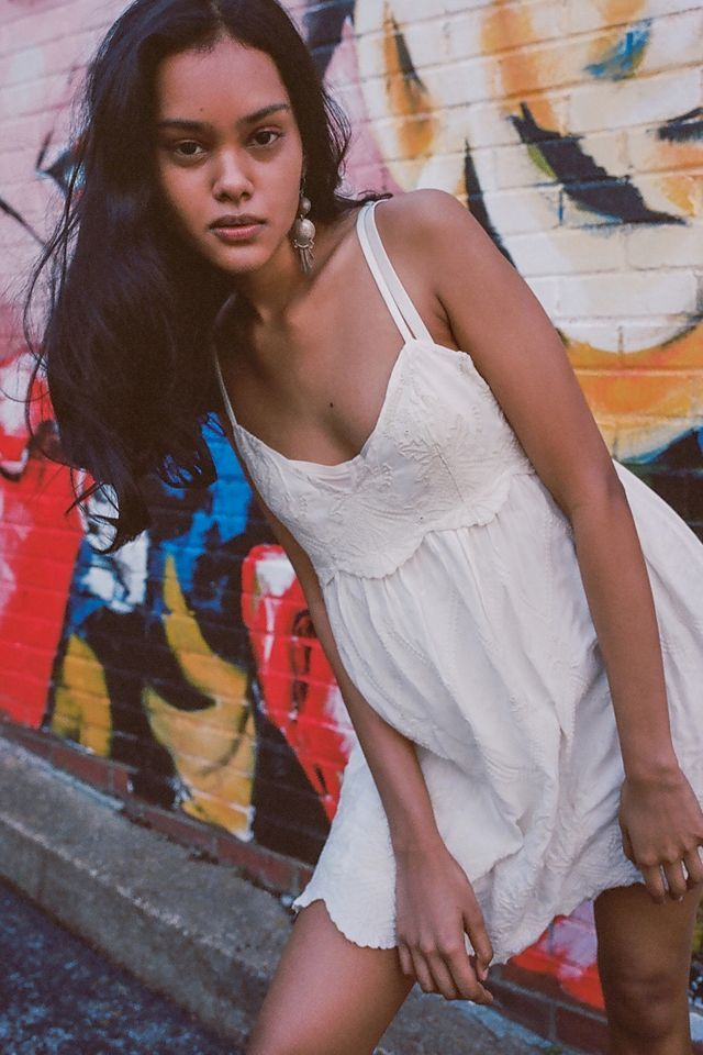 UO Jamie Embroidered Babydoll Dress | Urban Outfitters (US and RoW)