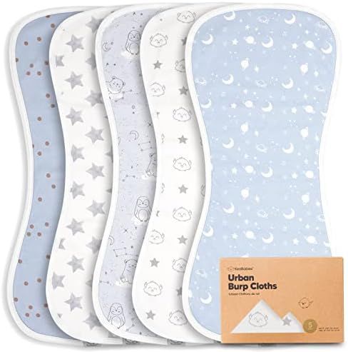 5-Pack Organic Burp Cloths for Baby Boys and Girls - Ultra Absorbent Burping Cloth, Burp Clothes,... | Amazon (US)