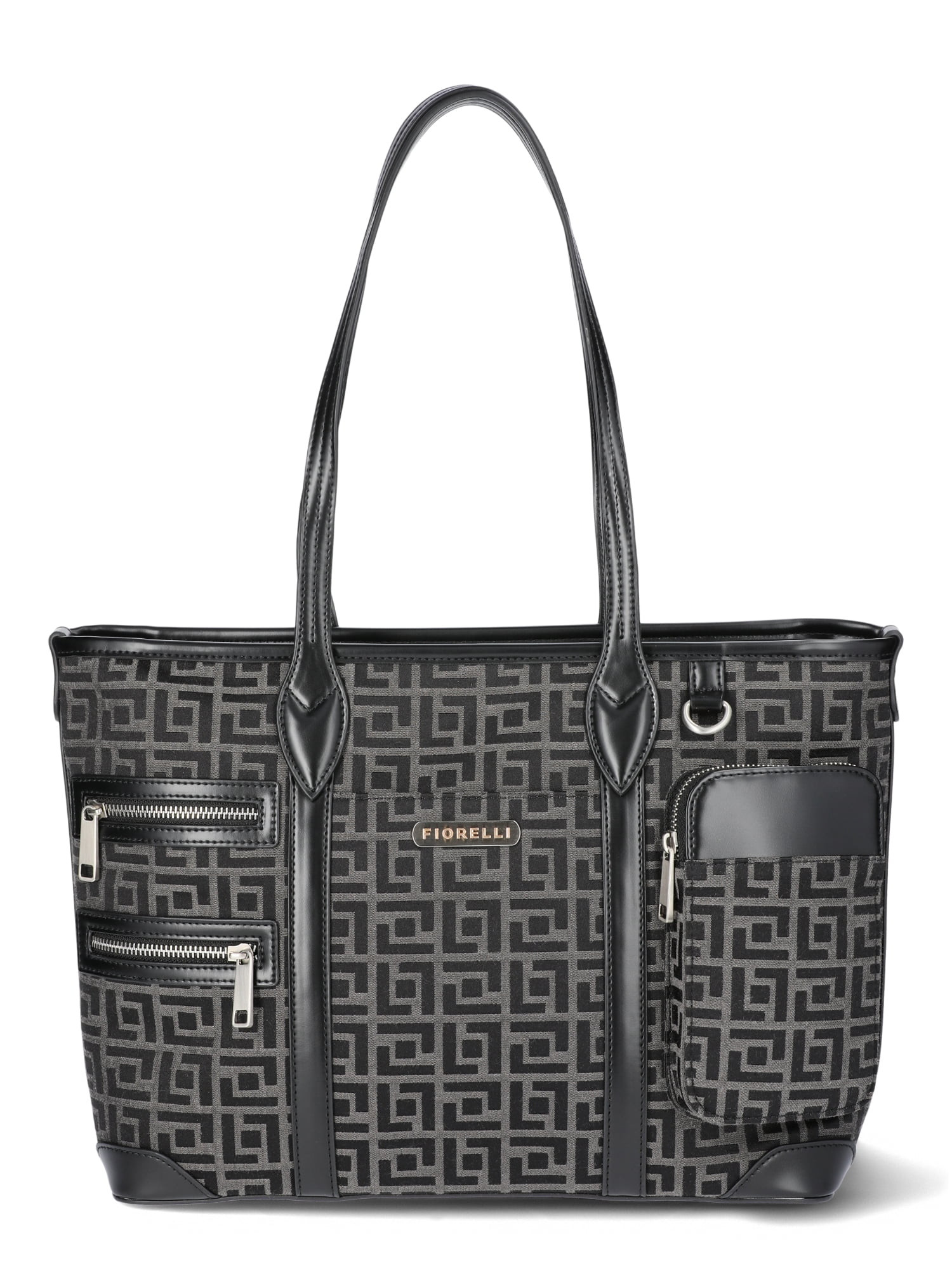 Fiorelli Women's Brooke Tote Bag, Black Geo Jacquard - Walmart.com | Walmart (US)