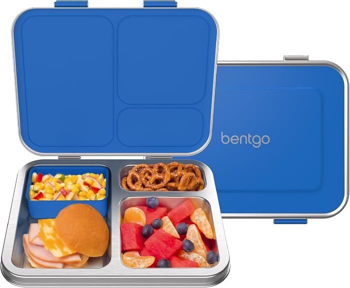 Bentgo Kids Stainless Steel Leak-Resistant Lunch Box, 3 Compartments | Amazon (US)