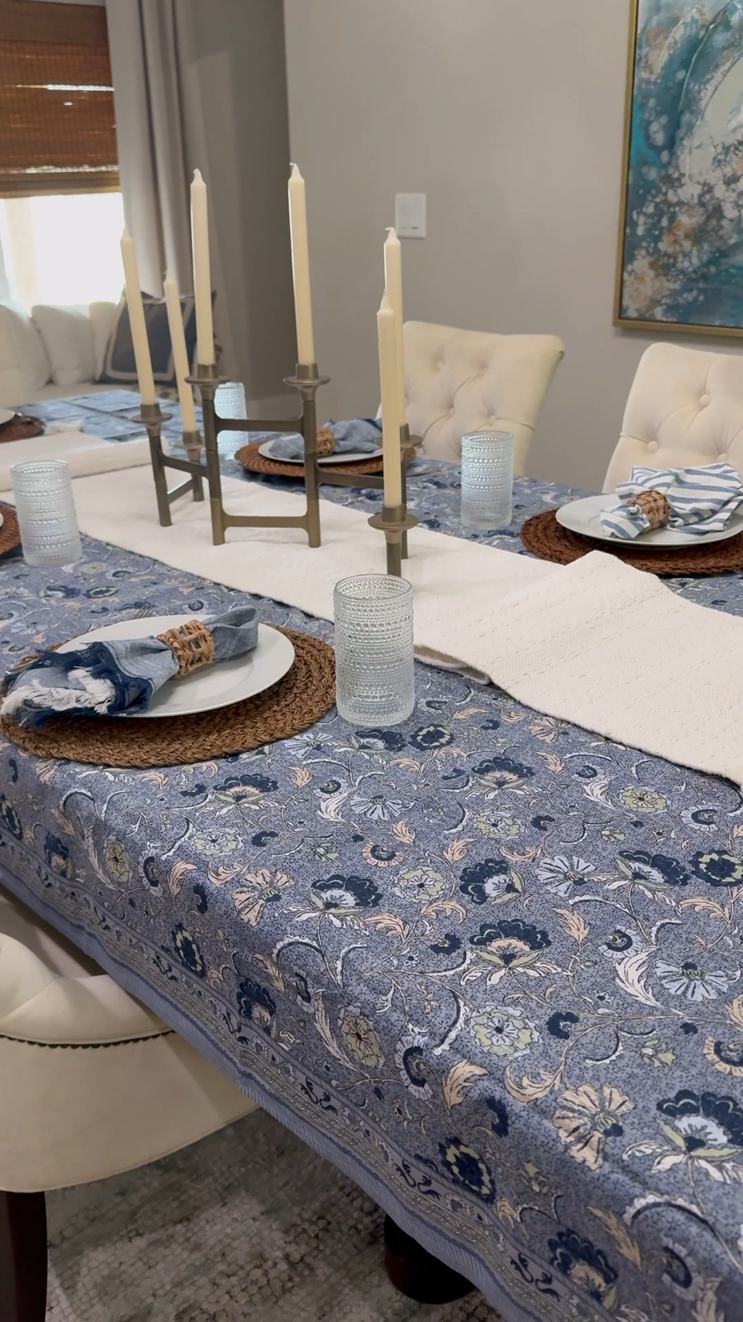 New tablecloth and tabletop decor

#LTKHome #LTKdayinmylife #LTKSeasonal