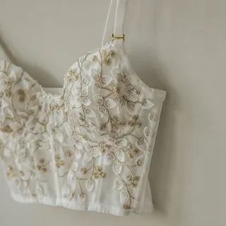 Nabla - Floral Embroidered Bustier | YesStyle | YesStyle Global