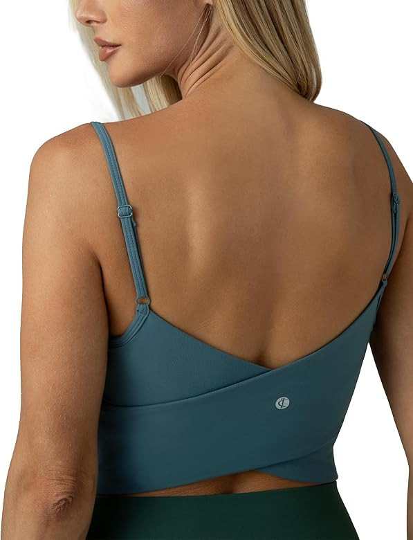 Colorfulkoala Women's Dreamlux Crop Tank Tops with Built in Bra Adjustable Spaghetti Strap Workou... | Amazon (US)