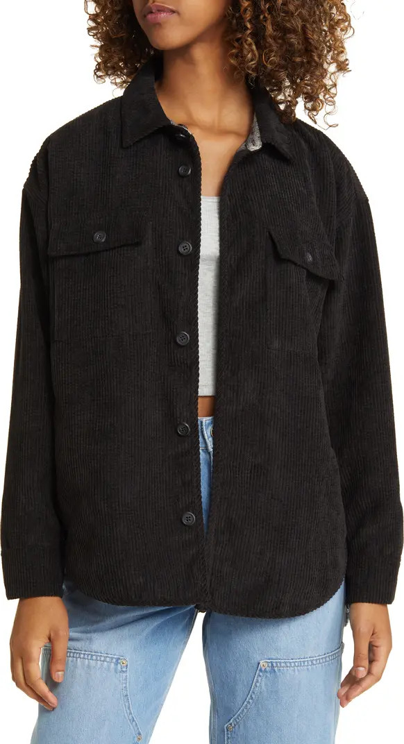 Plaid Lined Corduroy Shacket | Nordstrom