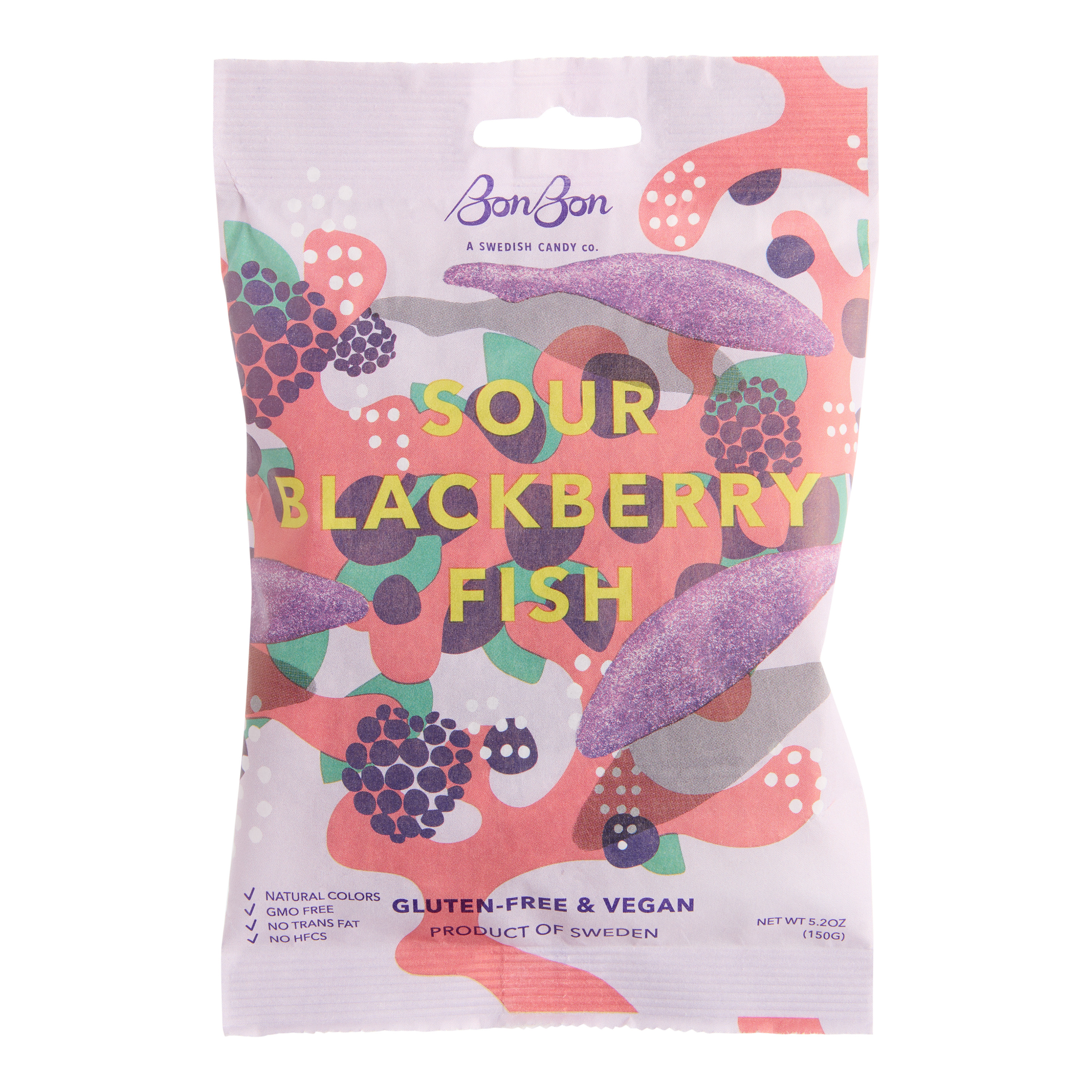 BonBon Sour Blackberry Fish Swedish Gummy Candy | World Market
