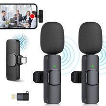 Wireless Microphone With Microphones For Plug And Play Wireless Lavalier Microphone Auto Pairing Connection Mini Clip Microphone For Mobile Video Rec | SHEIN