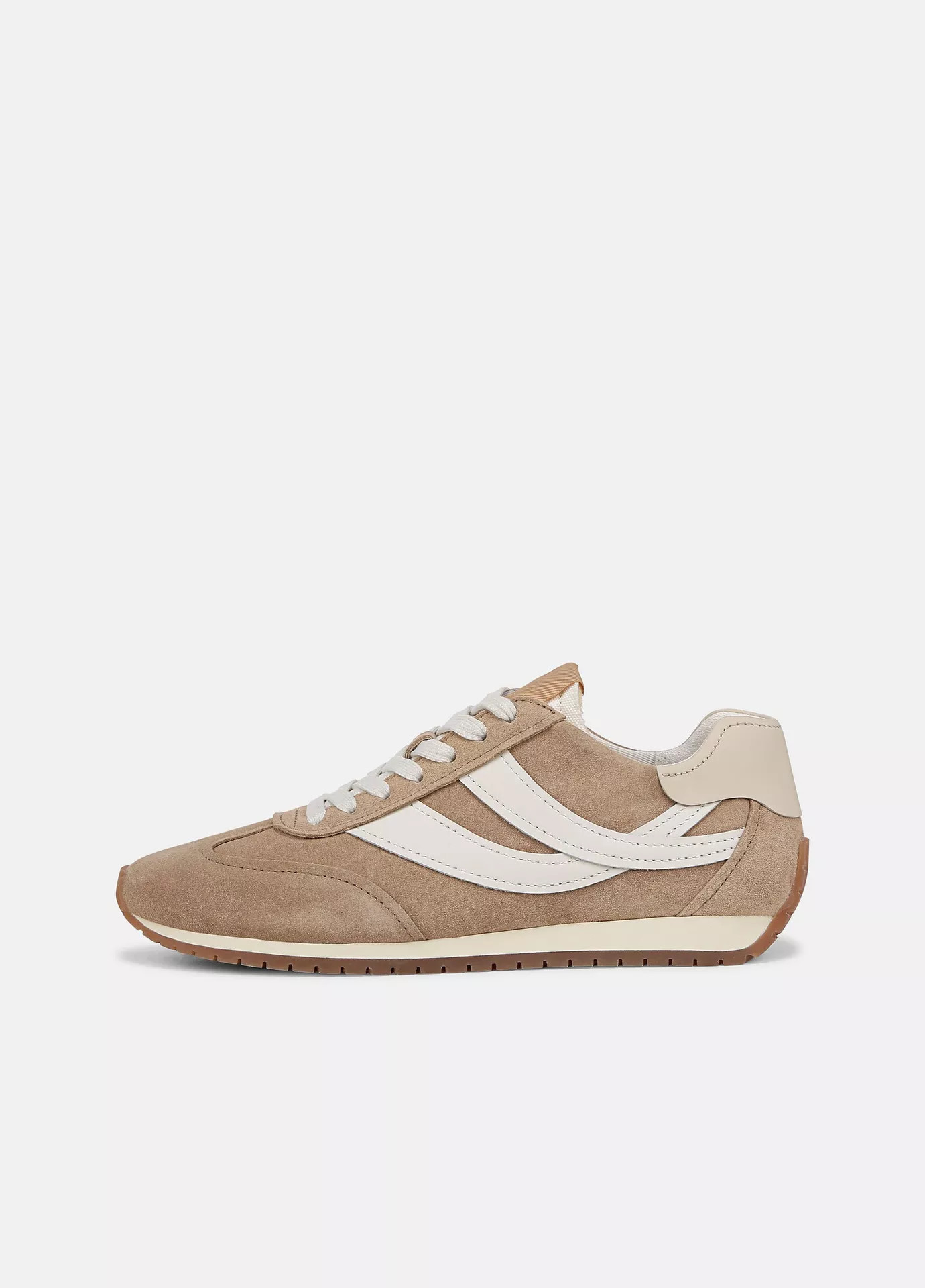 Women's Oasis Suede And Leather Runner Sneaker, New Camel/white Foam, Size 5.5 Vince | Vince LLC