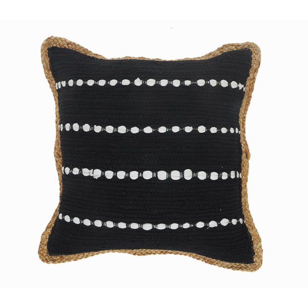 Lr Home Textured Black and White Bordered Throw Pillow - Walmart.com | Walmart (US)