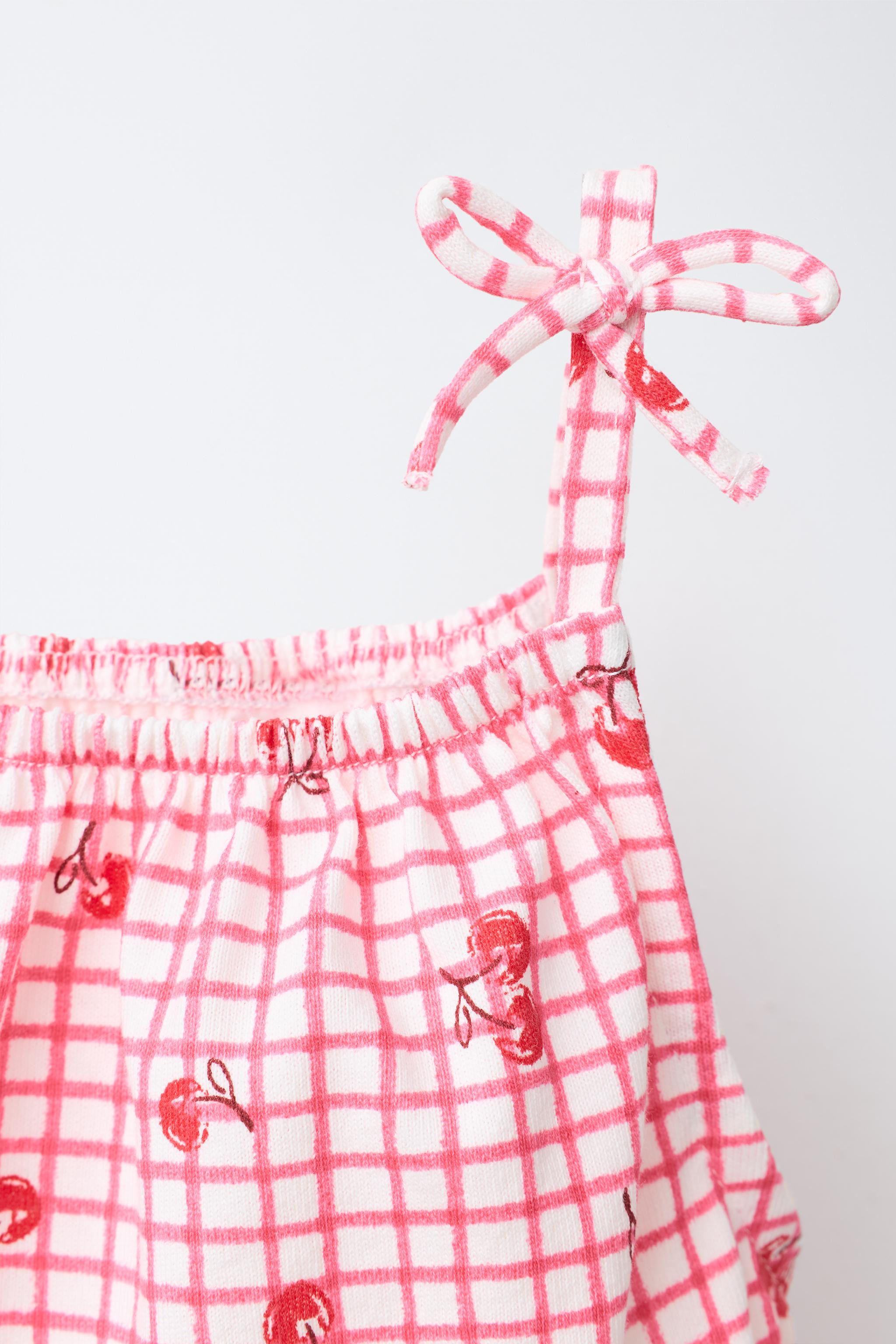 PLAID AND CHERRY ROMPER | Zara US