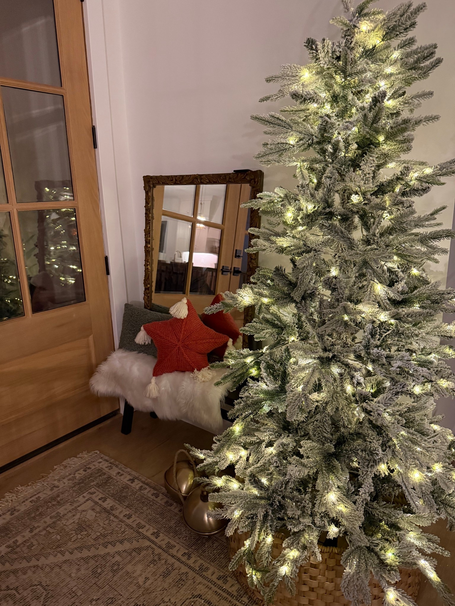 Flocked Christmas tree on sale for 50% off! Various light features! Beautiful even undecorated! 

#LTKHoliday #LTKHome