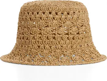 MANGO Woven Straw Bucket Hat | Nordstrom | Nordstrom