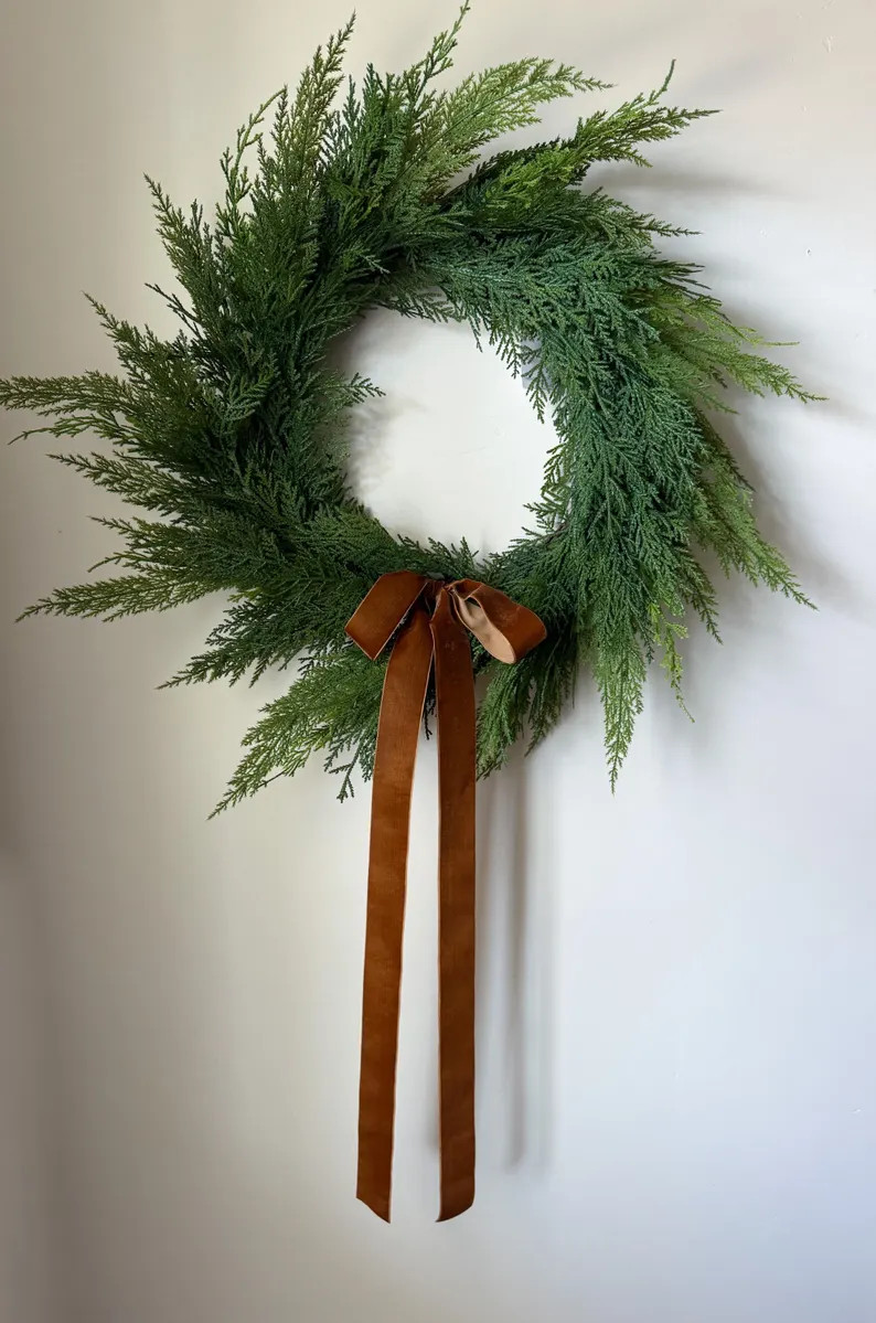 Christmas Bow Burgundy Moody Bow Dark Red Velvet Ribbon for Wreath Velvet Bow Moody Christmas Dec... | Etsy (US)