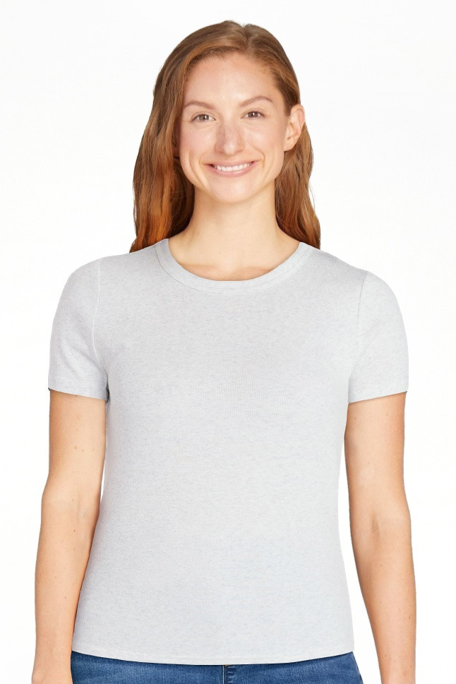 Time and Tru Women's Ribbed Tee with Short Sleeves, Sizes XS-XXXL | Walmart (US)