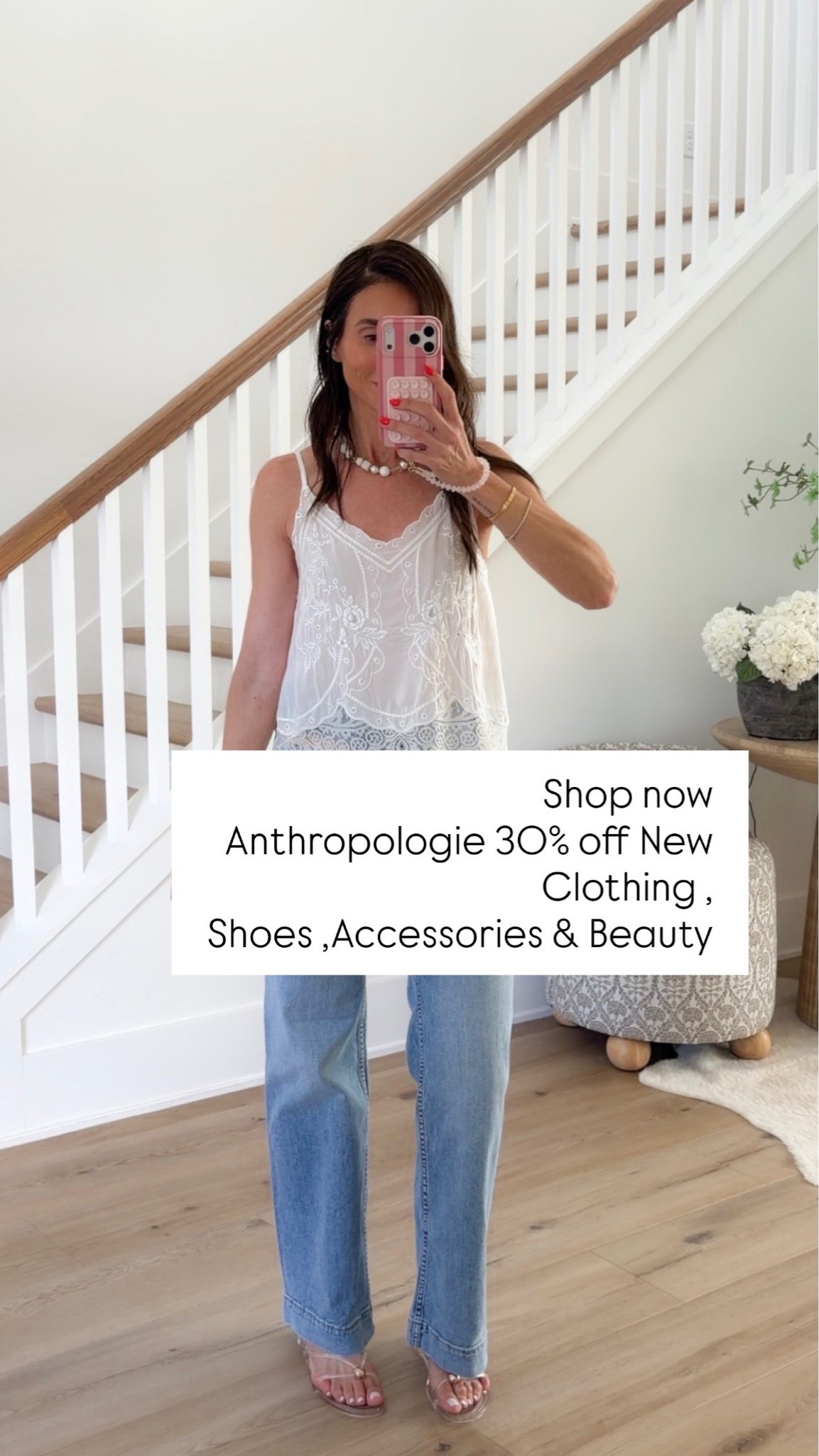 Anthropologie 30% off. I'm wearing size XS in top snd 25 in jeans.

#LTKootd #LTKSaleAlert #LTKOver40