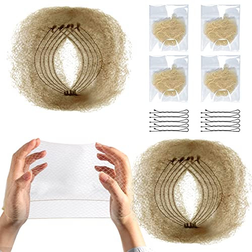 KKTech Pack of 15pcs Hair Nets Invisible Elastic Edge Mesh 20 inches(50cm) (Light Coffee) | Amazon (US)