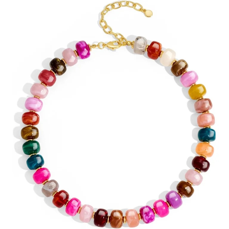 Summer Beach Jewelry Chunky Beaded Necklace for Women Trendy Statement Big Colorful Resin Bead Ch... | Walmart (US)
