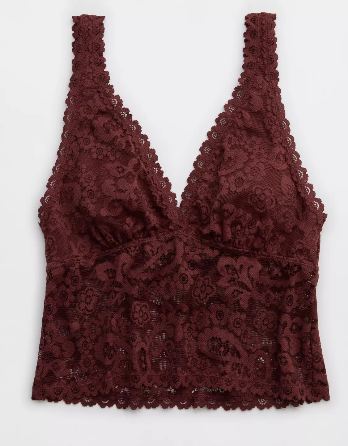 Show Off Paisley Lace Padded Plunge Tank Top | Aerie