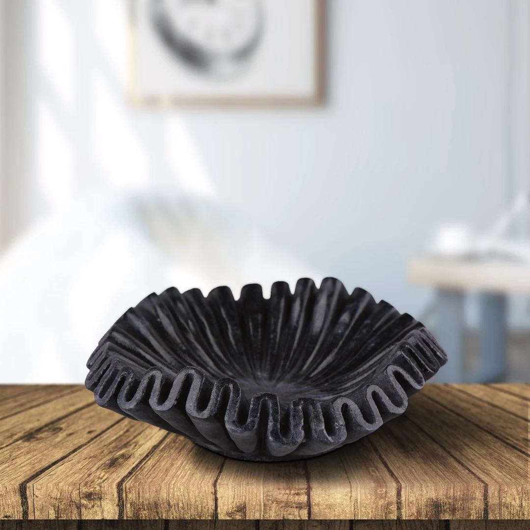 Marble Bowls Black Marble Ruffle Bowl Marble Scallop Fruit - Etsy | Etsy (US)