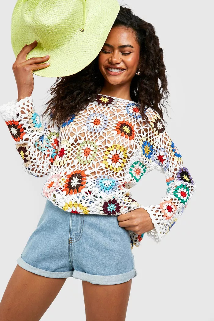 High Waist Roll Up Disco Jean Shorts | Boohoo.com (US & CA)