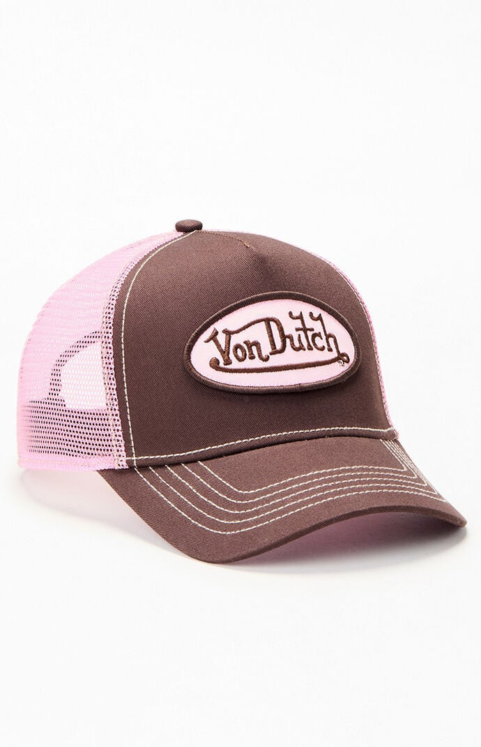 Von Dutch Staple Trucker Hat in Black/Pink | PacSun