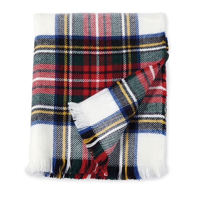 Mud Pie Red Tartan Plaid Throw Blanket | Mud Pie (US)