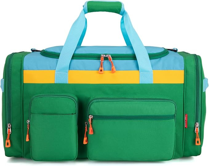 Large Kids Duffle Bag for Travel, Overnight, or Weekender, 22" inch (Green Yellow) | Amazon (US)
