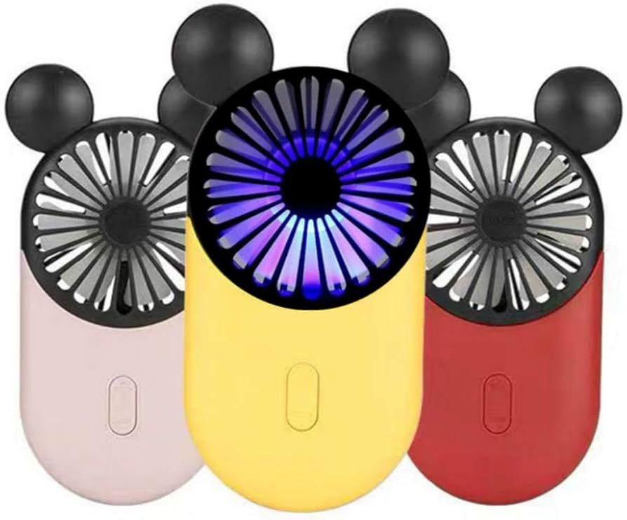 Kbinter Cute Personal Mini Fan, Handheld & Portable USB Rechargeable Fan Beautiful LED Light, 3 A... | Amazon (US)
