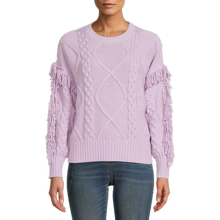 Time and Tru Women's Fringe Sweater | Walmart (US)