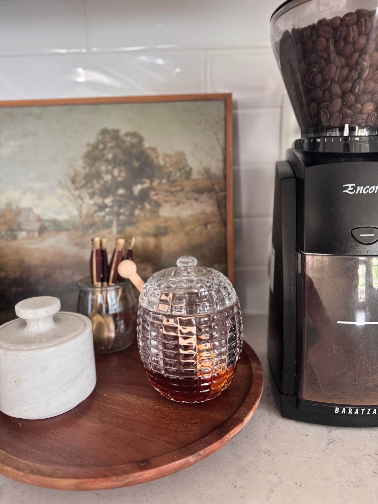 Glass honey container. Coffee bar ideas. Kitchen decor 

#LTKHome #LTKFindsUnder50