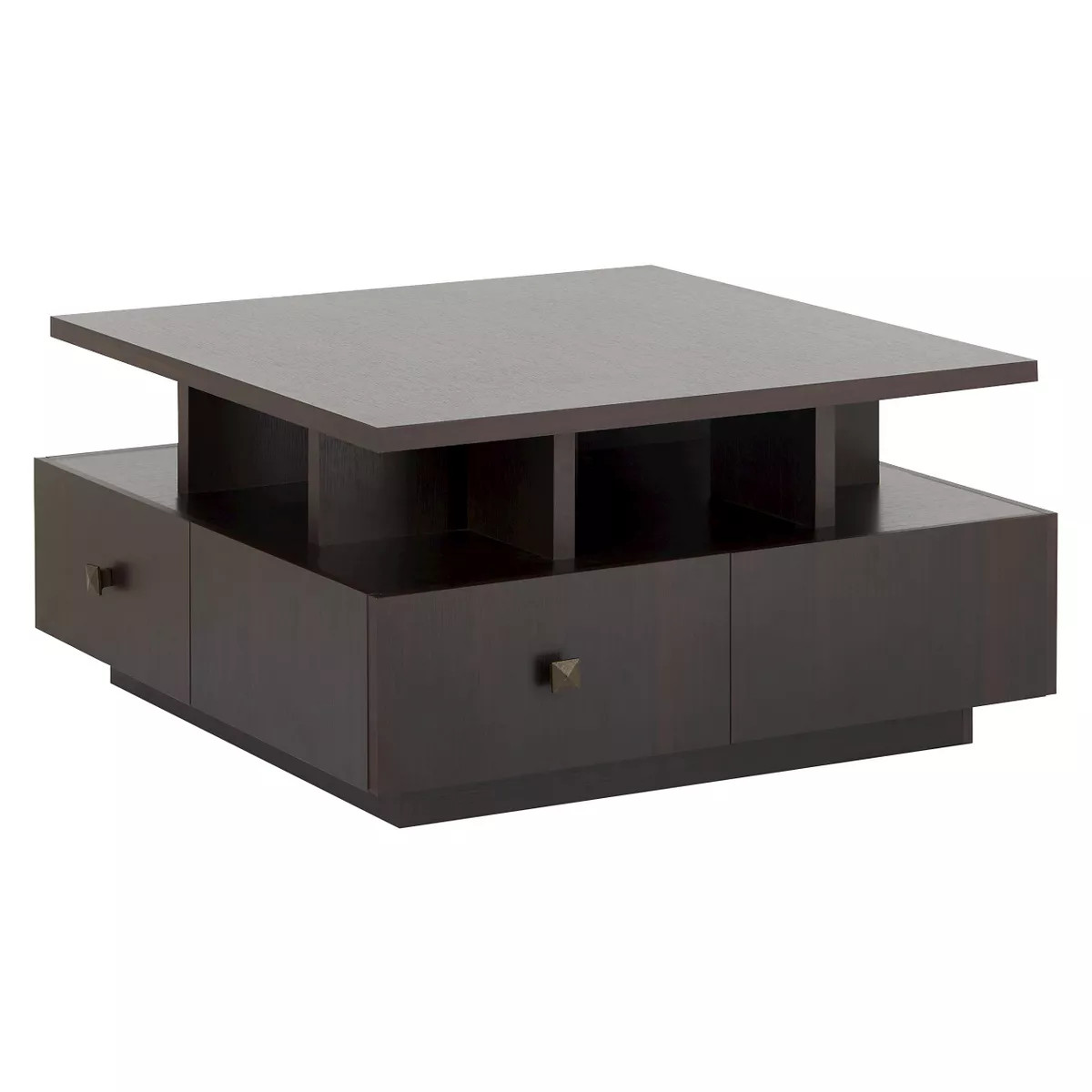 Campfield Modern Tiered Design Coffee Table Espresso - HOMES: Inside + Out: Sliding Drawers, Open... | Target