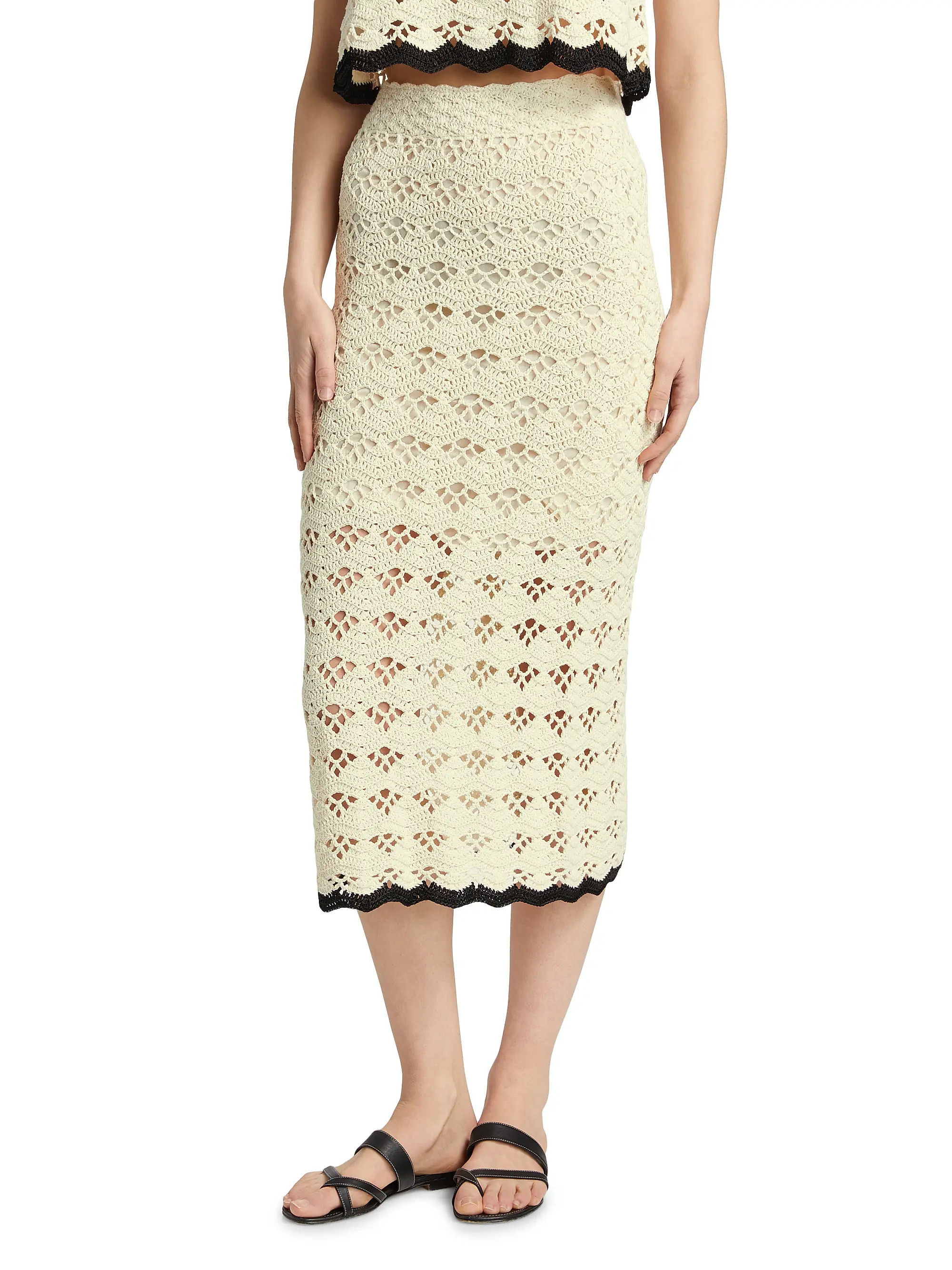 Zimmermann Rhiannon Crochet Midi-Skirt | Saks Fifth Avenue | Saks Fifth Avenue