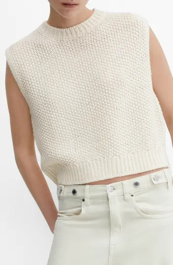 Chunky Stitch Crop Crewneck Sweater Tank | Nordstrom